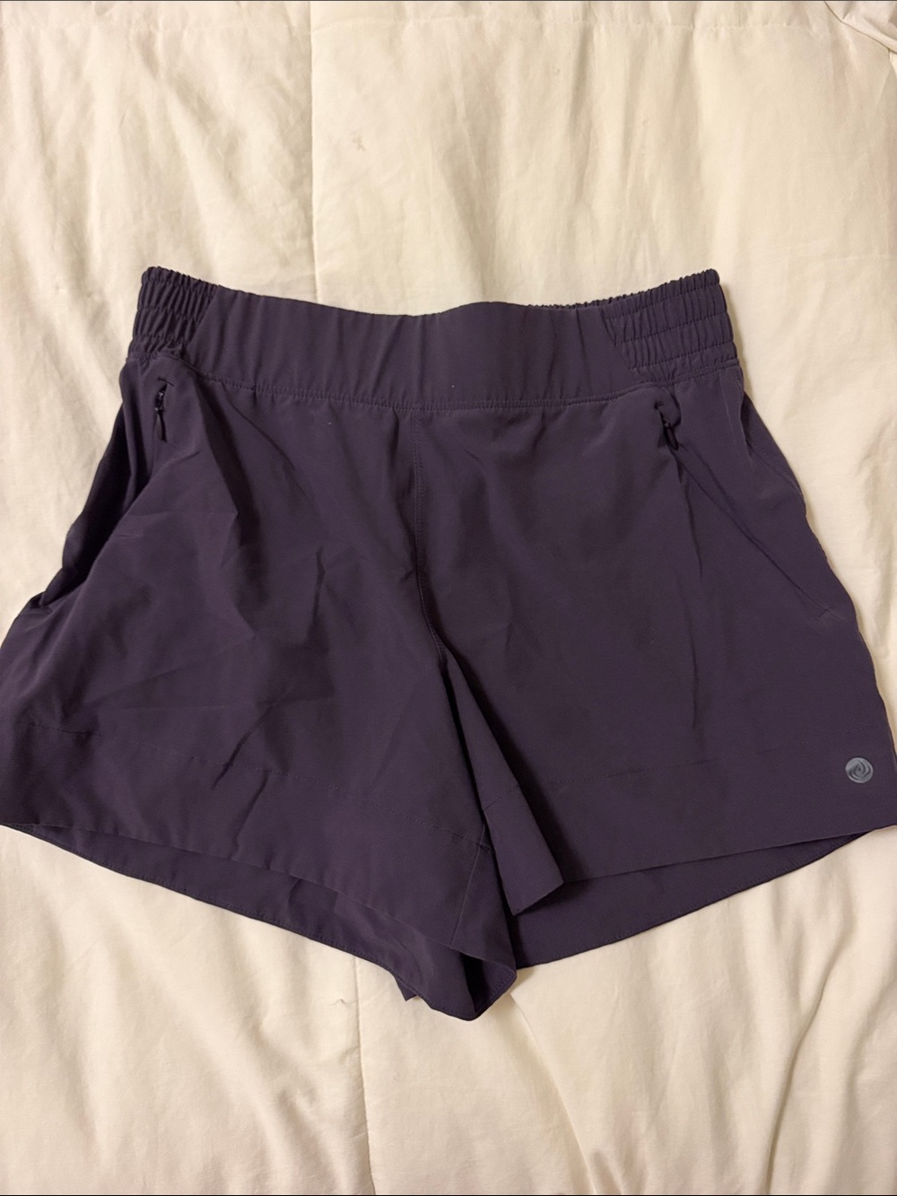 Apana Deep Purple Athletic Shorts with Zipper Pockets